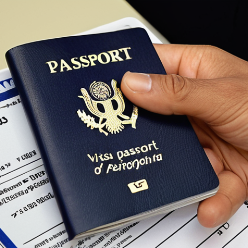 Home 9 **Passport and Visa Check:** Close-up shot of hands holding a passport and visa, emphasizing the importance of valid travel documents before arriving in Saudi Arabia.